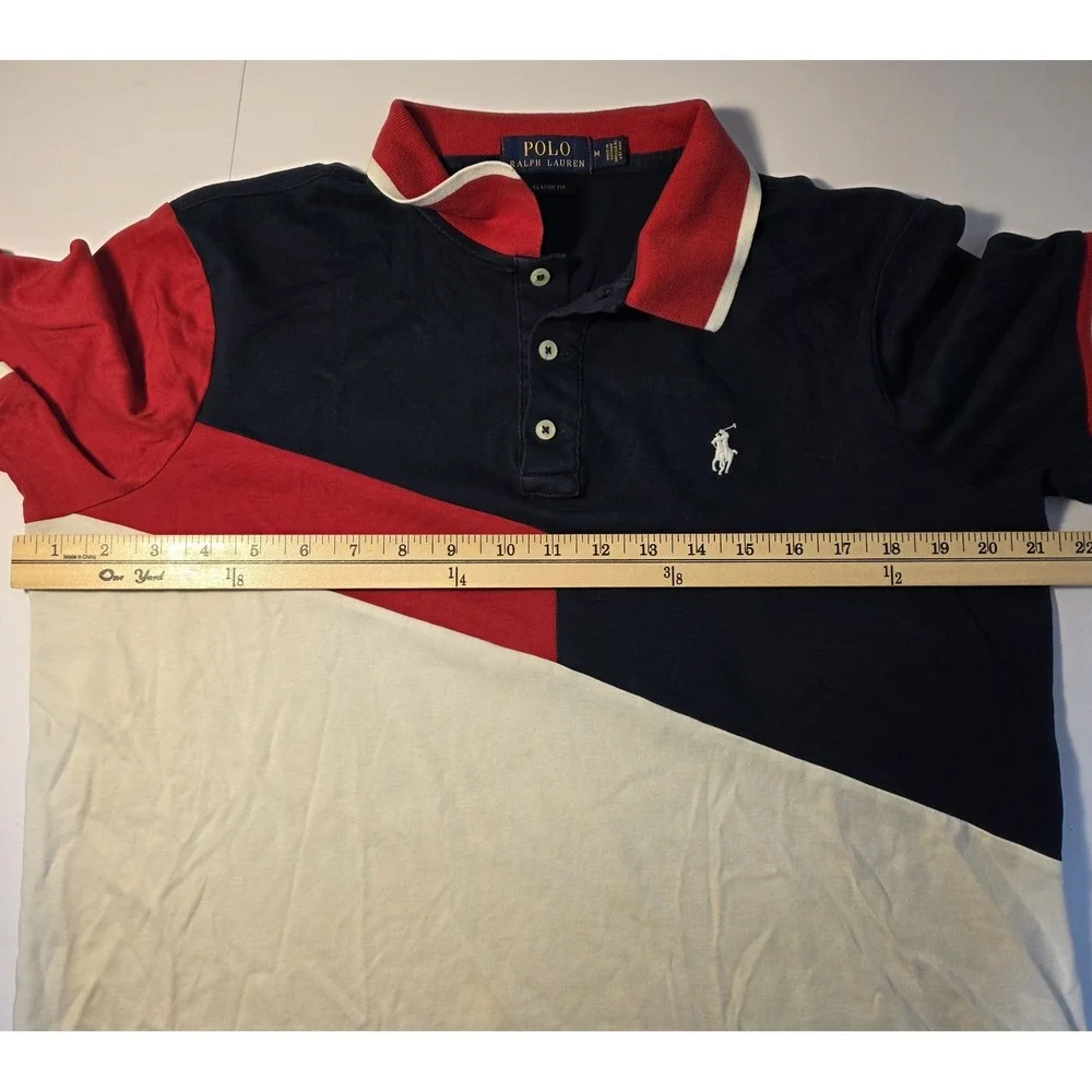 Polo‎ Ralph Lauren Mens Size M Colorblock Short Sleeve Pullover Golf Pickleball